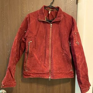 Kuhl Burr Red Patina Dye Moto Jacket